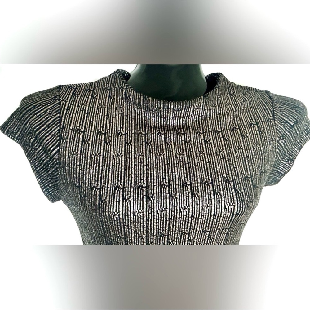 Gorgeous  Stella Luce Metallic Ribbed Cap-Sleeve Midi Dress *NWOT - Picture 7 of 14